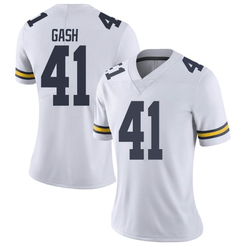 Isaiah Gash Michigan Wolverines Women's NCAA #41 White Limited Brand Jordan College Stitched Football Jersey KBP7854KK